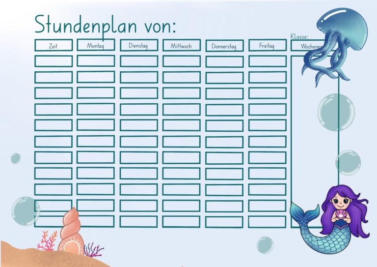 Stundenplan Meerjungfrau