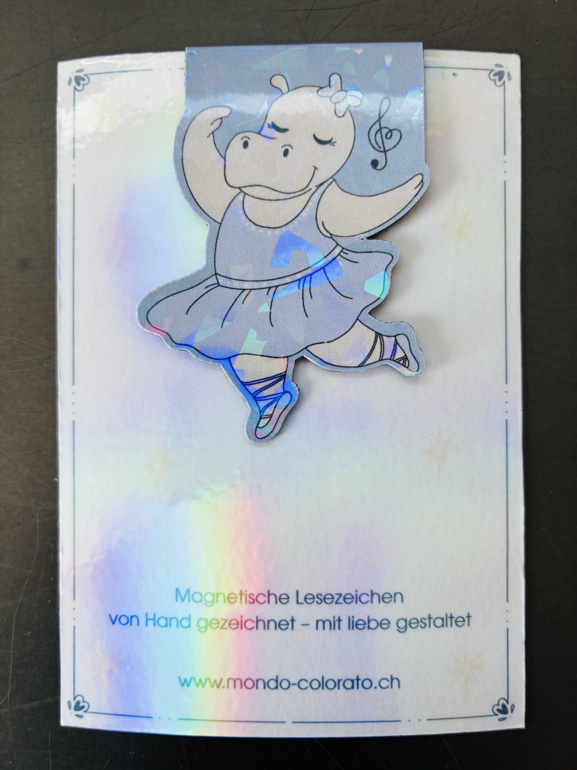 Magnetisches Lesezeichen: Ballerina-Nilpferd