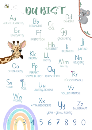 ABC-Poster: DU BIST - Das ABC, dass Kinder stärkt