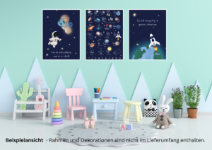 Weltall Kinderzimmer Poster 3er Set